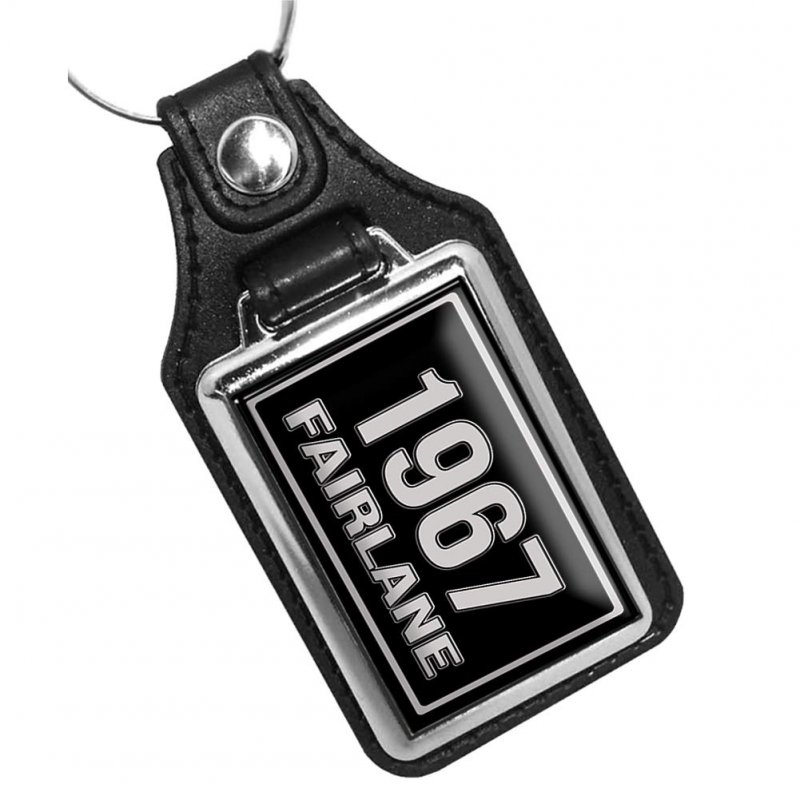 Classic Models Car Key Chain For 1967 Fairlane Faux Leather Rectangular Keychain With Metal Split Ring Men And Women 3 75 In X