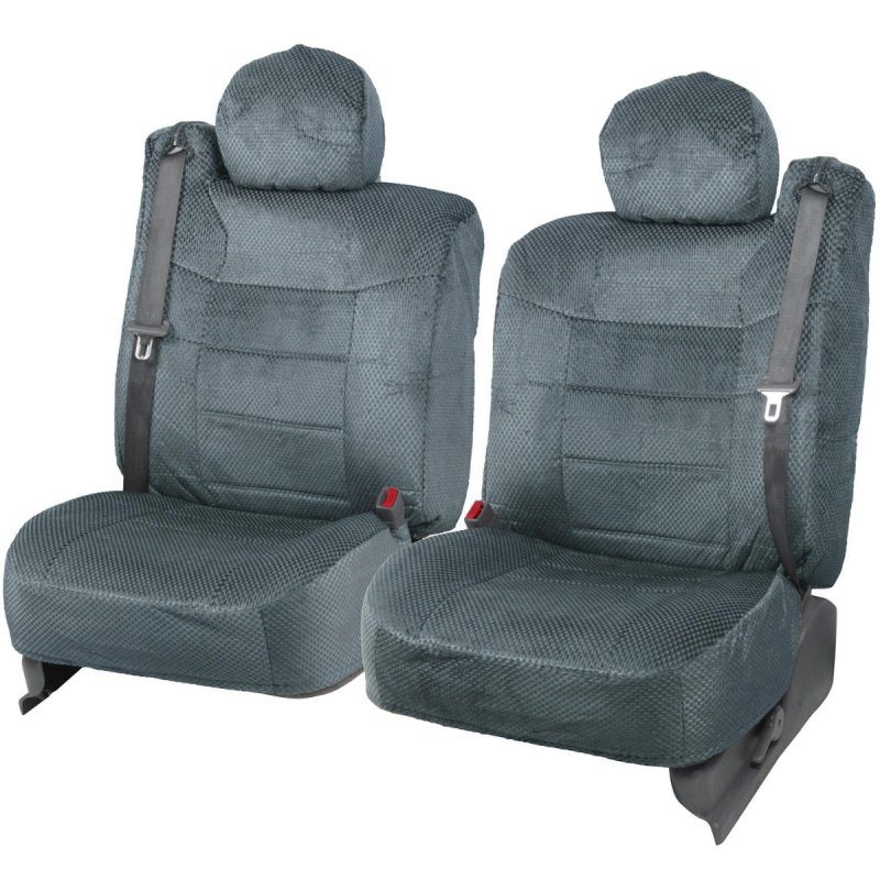 Bdk Scottsdale Cloth Front Seat Covers For 99-2010 Ford F150 Truck Suv Charcoal Gray