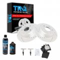 Trq Performance Coated Brake Rotor Ceramic Pad Rear Kit W Chemicals 