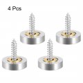 Uxcell Mirror Screws Decorative Caps Cover Nails Brushed Stainless Steel 18mm 4pcs