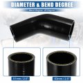 X Autohaux 45 Degree 2 0 Inch To 5 Id 4ply Car Elbow Reducer Silicone Hose Coupler Intercooler Tube Intake Piping Black 51-63mm