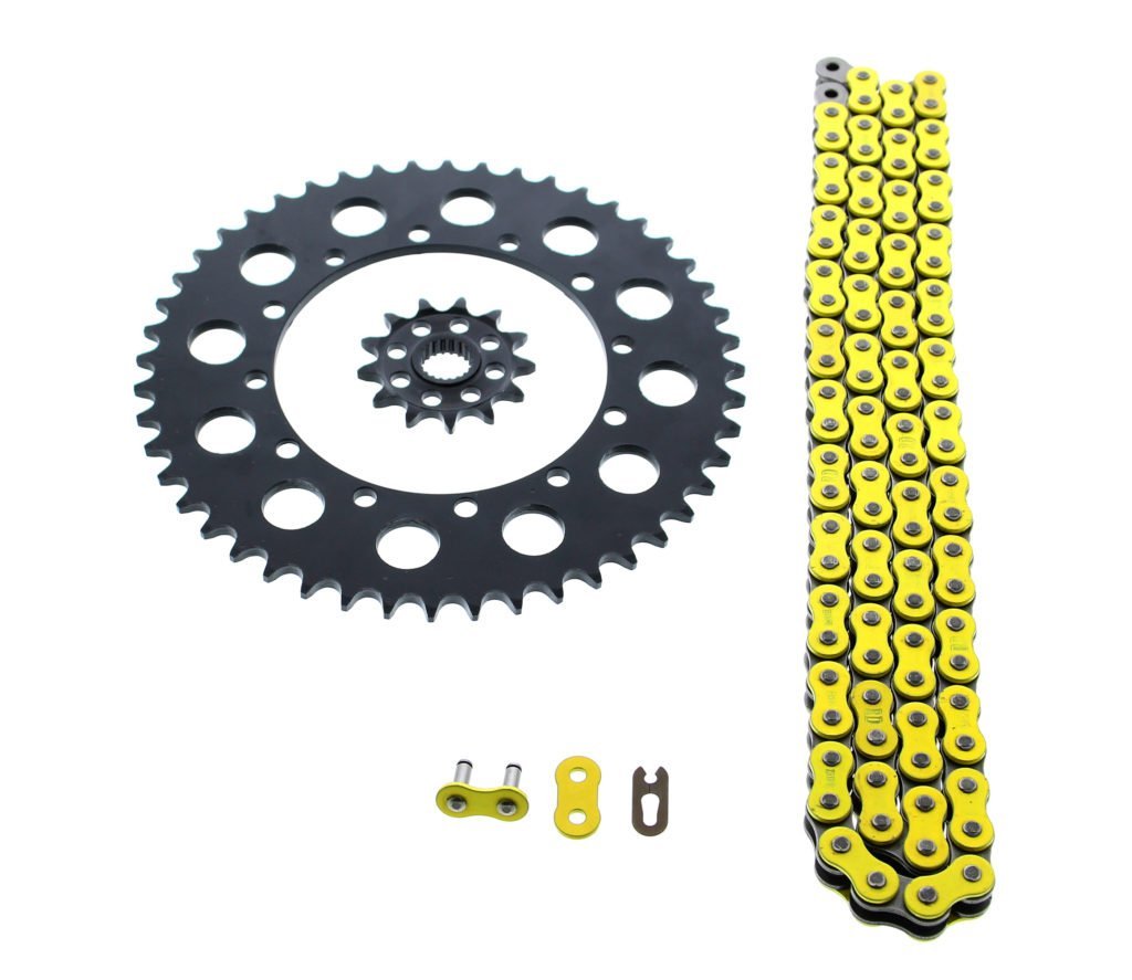 Kawasaki Kx250f 2004 2005 Yellow Chain And Sprocket Kit Steel Front Rear Sprockets 13 47 Tooth 114l Non O Ring