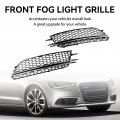 Topteng 2pcs Front Fog Light Cover Bezel Grill Grille For Audi A6 C7 Sedan Avant Standard Version 2012-2015 Pre-facelift