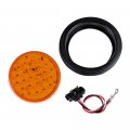 Astra Depot Combo 10pcs 6 Red 4 Amber Round 24-led Tail Light With Rubber Grommet Plug Stop Brake Running Turn Signal Parking