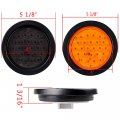 Astra Depot Combo 10pcs 6 Red 4 Amber Round 24-led Tail Light With Rubber Grommet Plug Stop Brake Running Turn Signal Parking