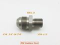 Autobahn88 Stainless Steel Brake Fitting Adapter Straight Converter -8an Male To M14x1 5