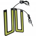 Polarlander 2pcs U-shape 12v White Cob Led Driving Fog Daytime Running Light Drl Car Suv Truck