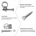 Uxcell 6pcs Double Wire Hose Clamp 13-16mm Adjustable Stainless Steel Clips With M6 Bolt For Dust Collection Pump Pipe