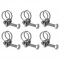 Uxcell 6pcs Double Wire Hose Clamp 13-16mm Adjustable Stainless Steel Clips With M6 Bolt For Dust Collection Pump Pipe