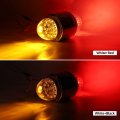 Partsam 2pcs Amber Red 17 Led Double Face Watermelon Lights Dual Revolution Chrome Auxiliary Turn Signal