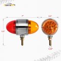 Partsam 2pcs Amber Red 17 Led Double Face Watermelon Lights Dual Revolution Chrome Auxiliary Turn Signal