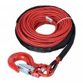 Anzio 50 X 1 4 Red Synthetic Winch Rope 7000lbs Rock Guard Sheath 17 000lbs Half-linked Hook Clevis Safety Latch Swivel 4x4
