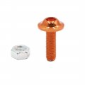 Uxcell 10pcs M6 Orange Aluminum Alloy Hex Socket Head Motorcycle Bolts Screws Nuts