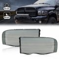 G-plus Headlight Lamps Compatible With 2002-2005 Dodge Ram 1500 Compatible 2003-2005 2500 3500 Smoky 55077121af 55077120af