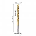 Uxcell High Speed Steel Straight Shank Twist Drill Bit Fully Ground Titanium Coated 6 6mm Diameter 100mm Total Length 55mm 2