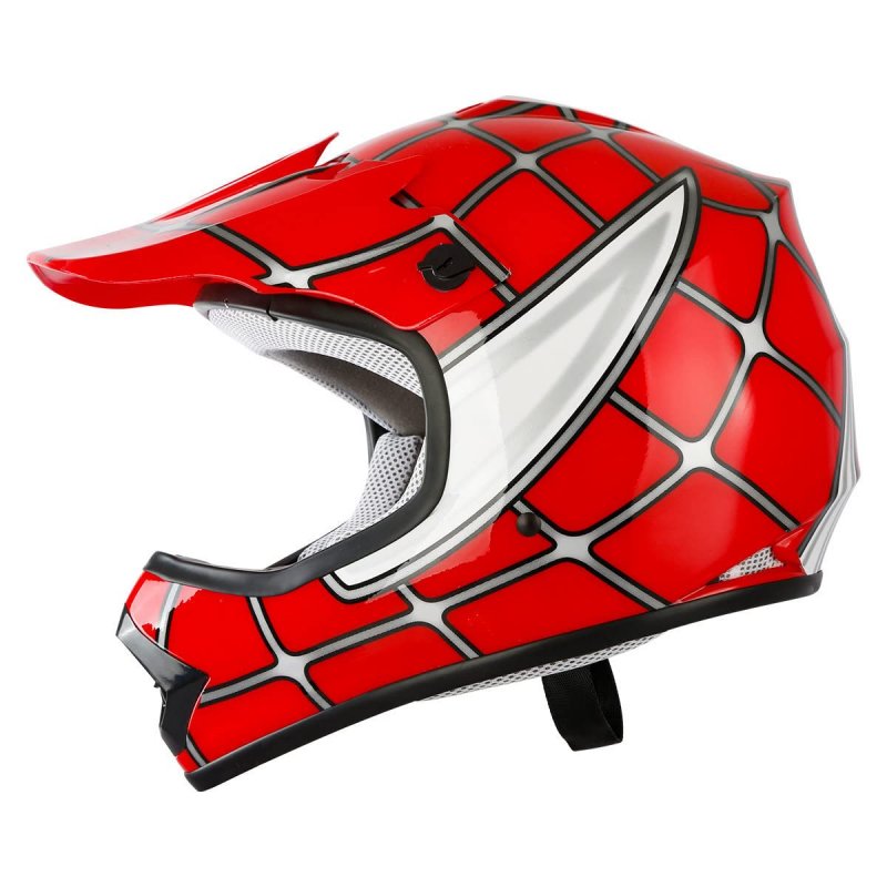 Kids Dirt Bike Helmet Youth Motorcycle Full Face Dot Certified For Motocross Atv Off Road Street With Goggles And Gloves Red