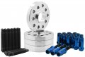 4 Pc 5x130 Mm Billet Hub Centric Spacers 20 30 Thick 71 H B 90 Stud Conversion M14x1 5 Open End Blue Lug Nuts For Porsche 