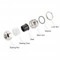 Uxcell Pg21 Cable Gland 13mm-18mm Wire Hole Waterproof Metal Joint Adjustable Locknut With Washer 2pcs