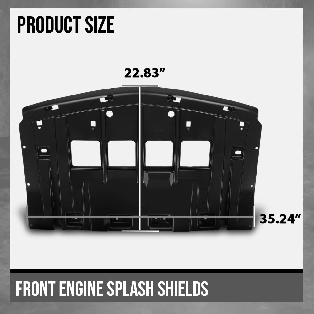 Front Engine Splash Shields For Chevy Camaro Zl1 Coupe 2017-2022 84142146 Gm1228158 Black