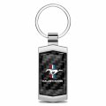 Ipick Image For Ford Mustang Tri-bar Real Black Carbon Fiber Chrome Metal Case Key Chain Keychain Official Licensed