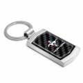 Ipick Image For Ford Mustang Tri-bar Real Black Carbon Fiber Chrome Metal Case Key Chain Keychain Official Licensed