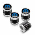 Ipick Image For Mopar In Black On Real Carbon Fiber Barrel Silver Aluminum Tire Valve Stem Caps
