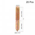 Uxcell 5 16-18x2 Hanger Bolts Double Head Dowel Screw For Wood Furniture 20pcs