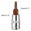 Uxcell 2pcs 1 4 Drive X 5 Torx Bit Socket S2 Steel Bits Cr-v Sockets 1 5 Length Use With Ratchet Wrench Slide Bar Extension Rod