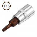 Uxcell 2pcs 1 4 Drive X 5 Torx Bit Socket S2 Steel Bits Cr-v Sockets 1 5 Length Use With Ratchet Wrench Slide Bar Extension Rod