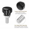 Uxcell 4 Set M8 X 25mm Male Thread Knurled Knobs Thumb Screws With Nuts Washers Clamping Knob Grip Plastic Head Hand
