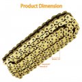 Wflnhb With O-ring Drive Chain Gold Color 525-120 Replacement For Suzuki Honda Kawasaki Atv Motorcycle 525 Pitch 120 Links