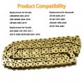 Wflnhb With O-ring Drive Chain Gold Color 525-120 Replacement For Suzuki Honda Kawasaki Atv Motorcycle 525 Pitch 120 Links