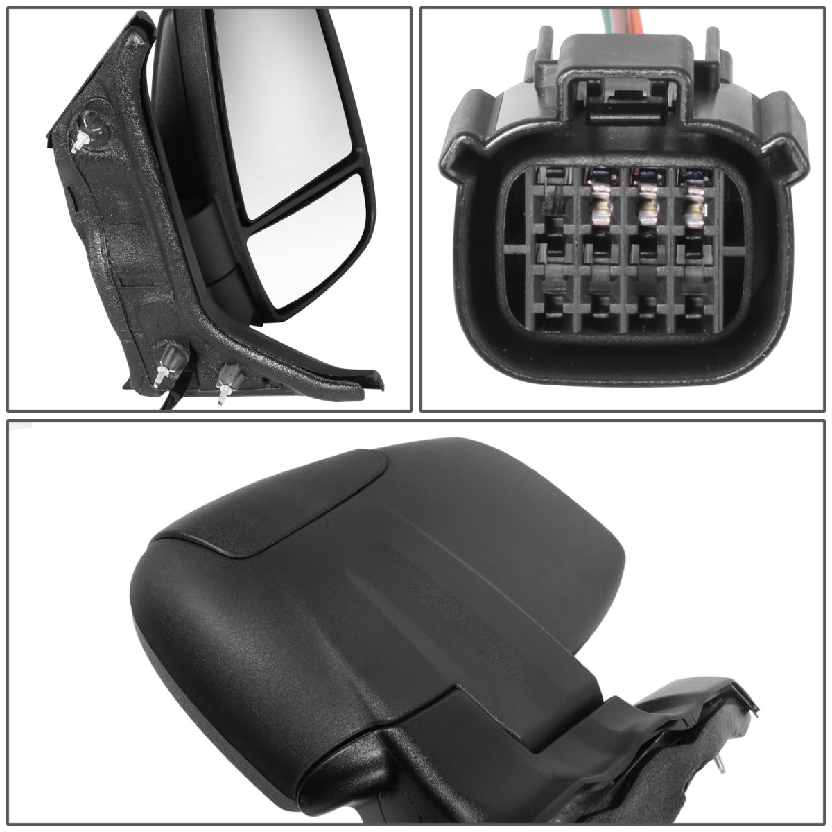 Auto Dynasty Fo1321600 Side Door Power Mirror With Short Arm Low Roof For Ford Transit 150 250 350 2018-2019 Passenger Right