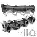 A-premium 2pcs Left Right Exhaust Manifold Kits W Gaskets Bolts Washers Heat Shield 8cyl 6 6l Compatible With Chevrolet