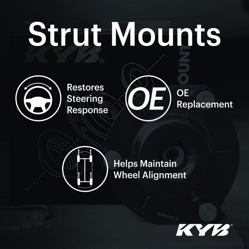 Sm5193 Strut Mount With Bearings Rubber Suspension Component For Front End Alignment Black Large