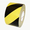 Jvcc Hazard Duct Tape Hz-dt1 4 In 96mm Actual X 60 Yds Black With Yellow Stripes 