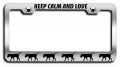 Keep Calm And Love Boerboel Dogs Pets Chrome Metal License Plate Frame Tag Holder P83 