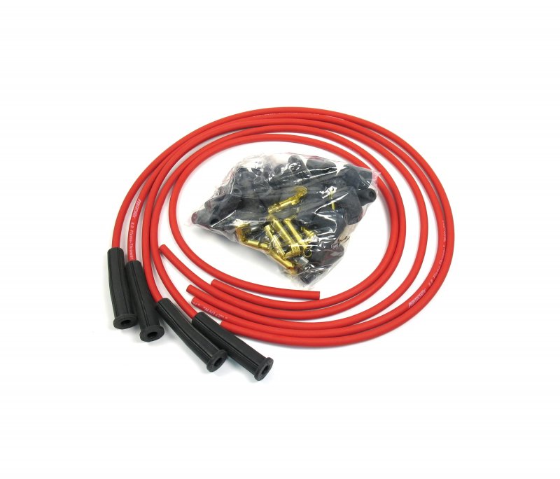 Pertronix 8044vw Flame-thrower Red Universal 180 Degree 8mm 4 Cylinder Spark Plug Wire