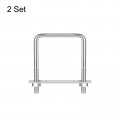 Uxcell Square U-bolts 2 Sets 92mm 3 62 Inner Width 110mm Length M10 304 Stainless Steel U Clamp Bolt With Nuts And Plates For