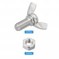 Uxcell 6pcs M8-1 25x16mm Wing Butterfly Screws Bolts With Nuts 304 Stainless Steel Bolt Thumb Hand