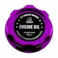 Vms Racing Purple Oil Cap With Black Engine Notice Emblem In Cnc Machined Billet Aluminum Compatible Honda Acura Integra