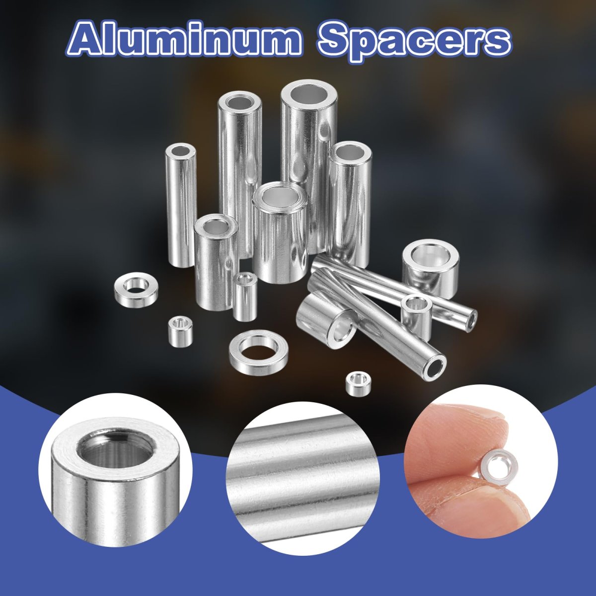 16pcs Aluminum Spacer 8 Id X 7 32 Od 1 9 16 Length 3 1x5 5x40mm Screw Standoff Bushing Plain Finish Unthreaded Round Metal For