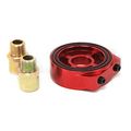 Universal M20 X 1 5 Aluminum Oil Gauge Filter Sandwich Adapter Plate Kit Red 