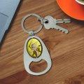 Graphics More Looney Tunes Wile E Coyote Keychain Chrome Metal Spinning Oval Bottle Opener