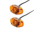Pair Of Led Amber Oval Surface Mount Clearance Side Marker Light With Pc Rated Two Lights 