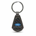 Ipick Image Compatible With Ford Explorer Real Black Carbon Fiber Gunmetal Metal Teardrop Key Chain