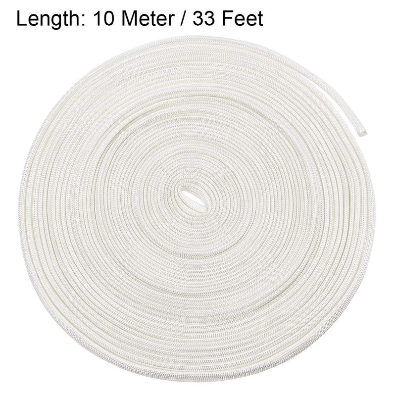 Insulation Braid Sleeving 33ft-5mm High Temp Fiberglass Sleeve White