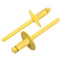 50pcs 3 16 X3 8 Aluminum Blind Rivets Grip And Steel Mandrel Large Flange Fastener For Metal Furniture Automotive Yellow 