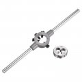 Uxcell Die Stock Handle Wrench Set 6-32 Unc Round And 20mm Holder Fits 1 8 -5 32 Unc Unf Metric M3-m4 Od Dies For Bolt Thread