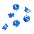Zsj 50pcs Pack Flange Serrated Hex Aluminum Nylon Lock Nut For M5 Screw Multicopter Drone Rc Model Blue